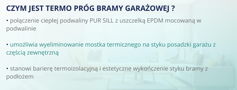 ciepły próg bramy garażowej